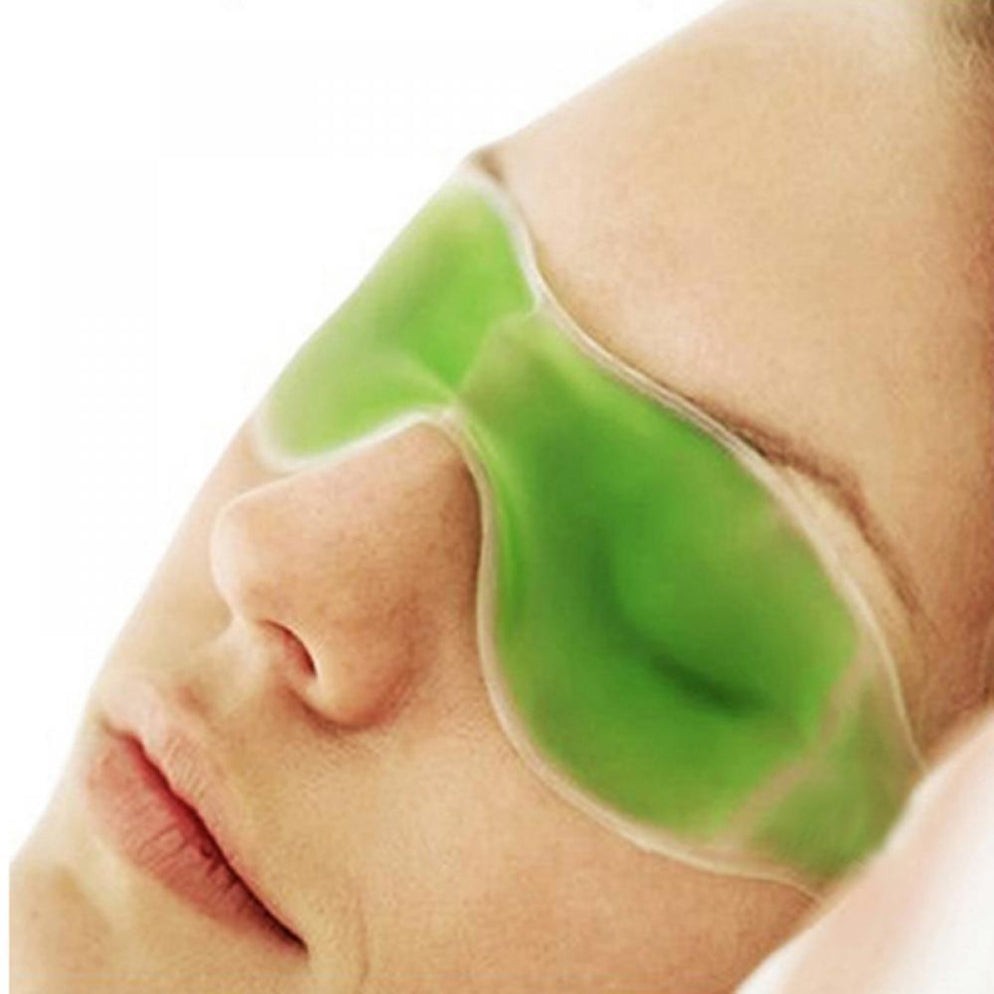 Cold Eye Mask with Stick-on Straps (Green