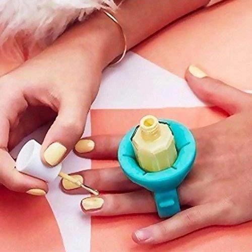 Nail Polish Holder Ring with Nail Polish Holder Stand, Fingernail Painting Tools, Manicure and Pedicure Accessories