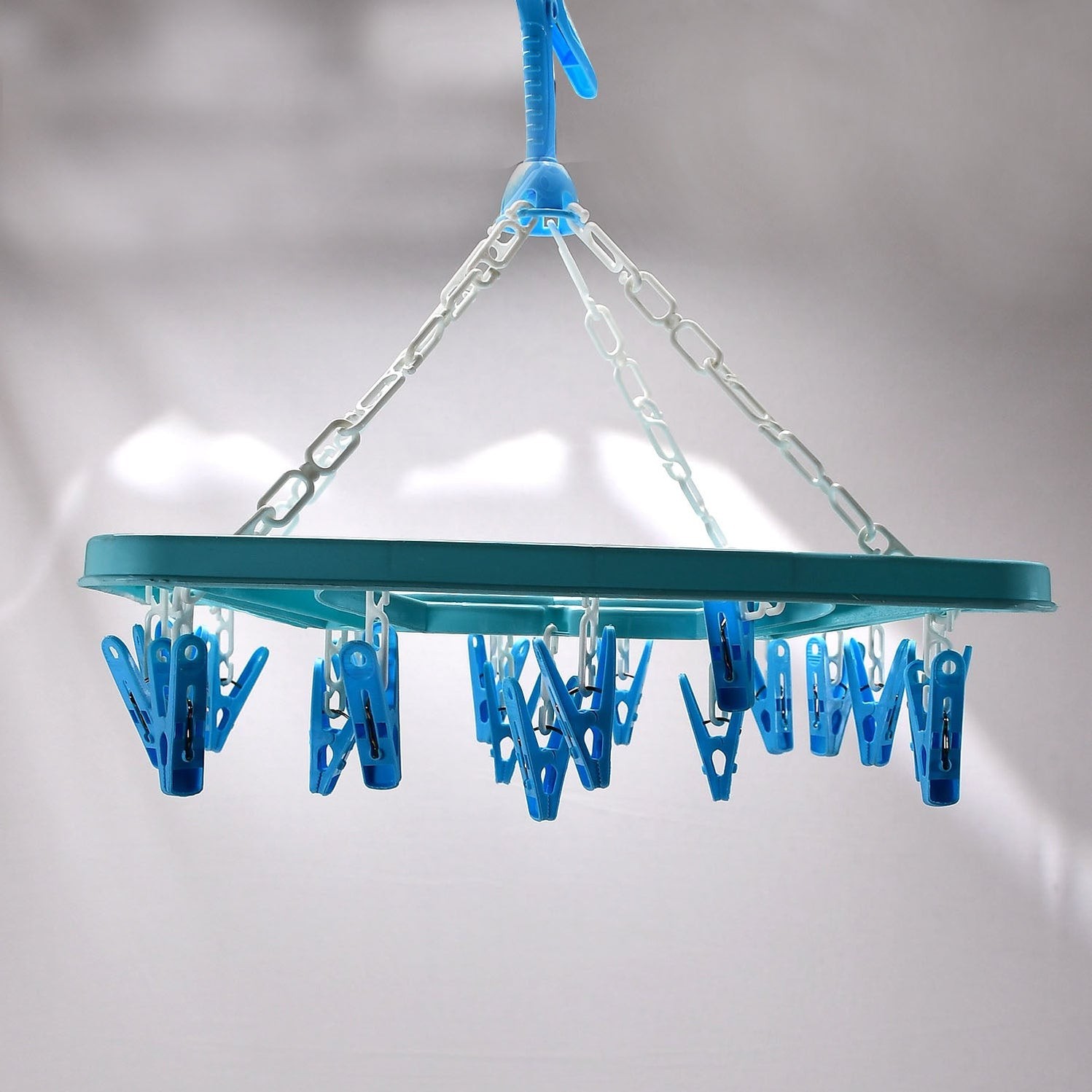 Sqaure Portable & Rotatable Clips Cloth Hanger by DeoDap