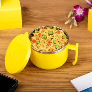 2933 MAGGIE BOWL WITH LID AND HANDLE, SOUP BOWLS FOR EASY PERFECT BREAKFAST CEREALS, FRUITS, RAMEN, BEVERAGES, ESSENTIALS, DISHWASHER SAFE DOUBLE LAYER