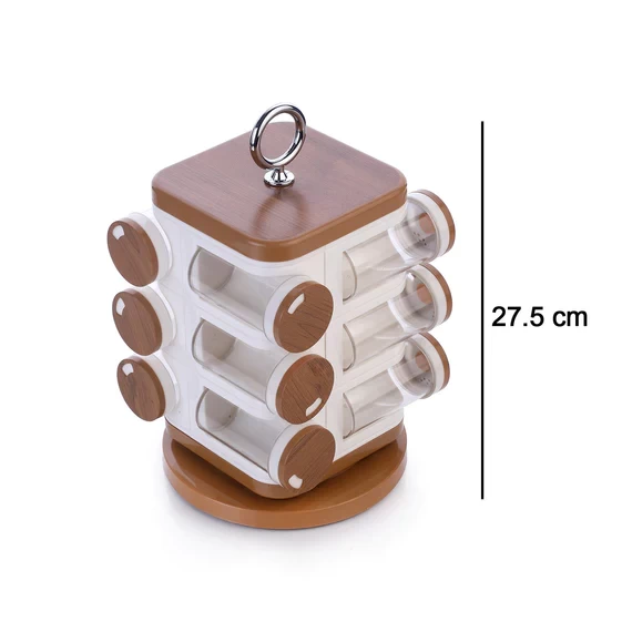 8118 GANESH 12-JAR REVOLVING SPICE RACK MASALA BOX