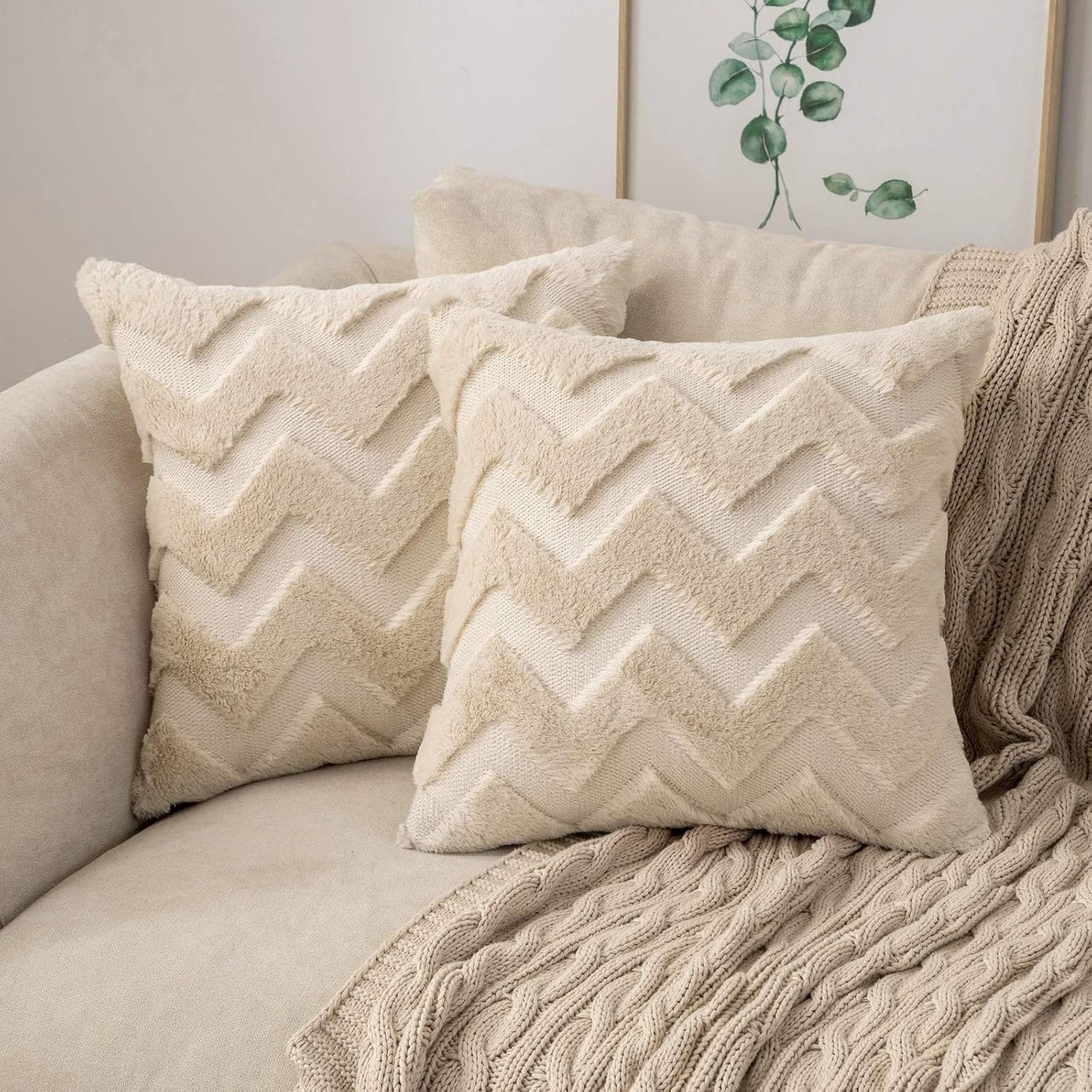 Pillow Covers, Couch Pillows Cover, Soft Decorative Cover (1 Pair / 2 Pc / 50×50 CM) by DeoDap