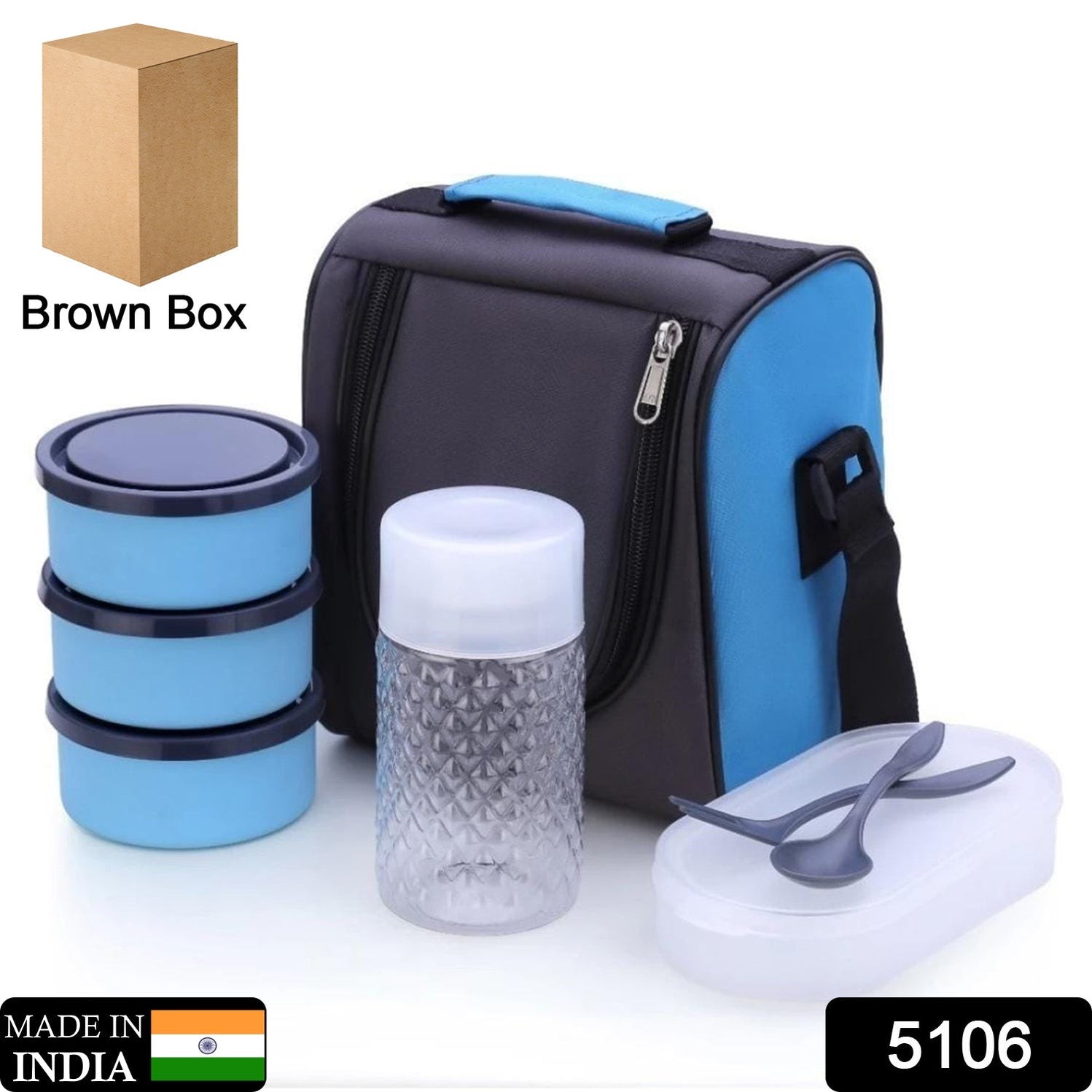 All in One Lunch Box With Fabric Bag For Office & School