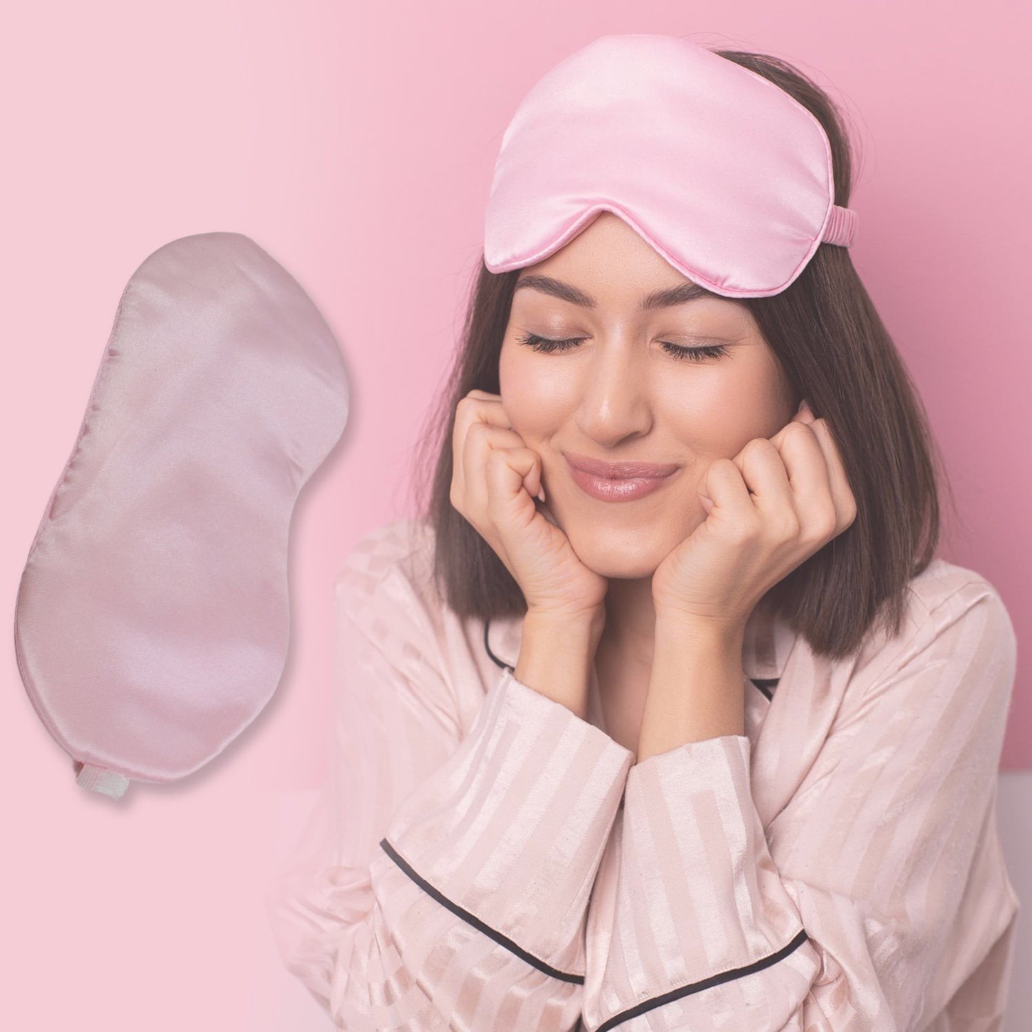 New Men, Women Blindfold Soft Satin Sleep Mask Eye Mask Blind fold Block Out Light for Travel, Shift Work & Meditation (1pc