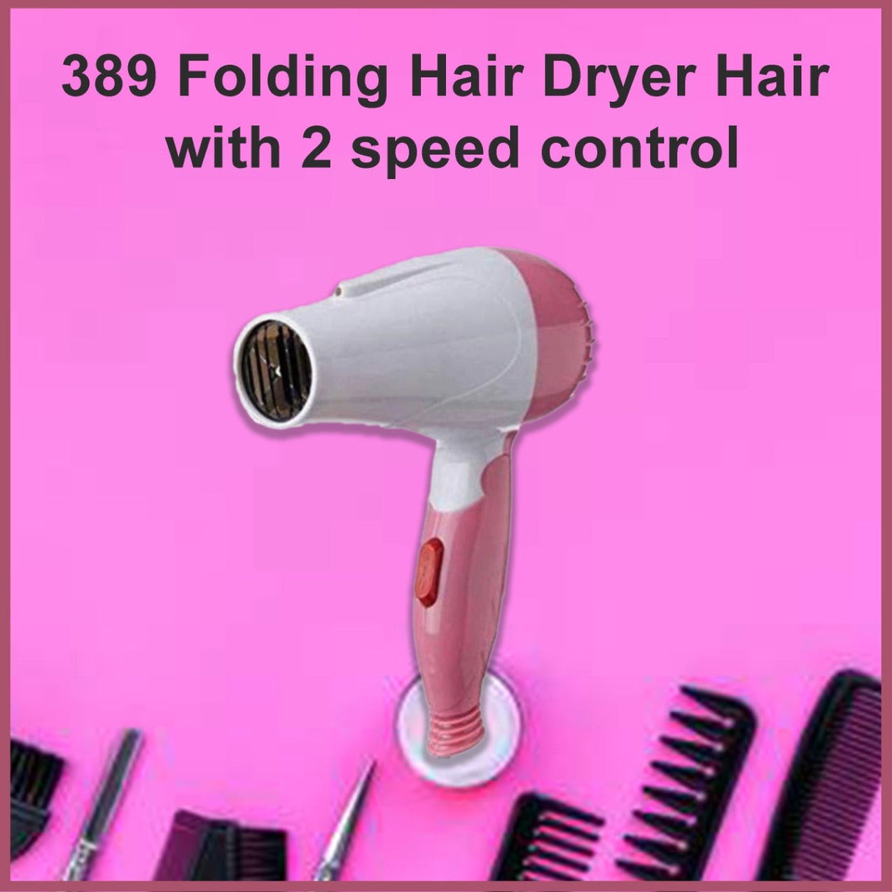 Folding Hair Dryer Hair with 2 speed control by DeoDap