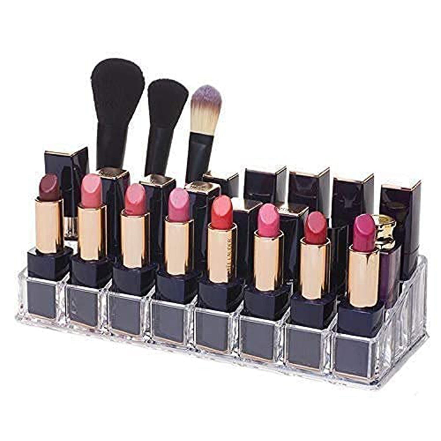Acrylic Multi Purpose Lipstick Cosmetics Stand Display Holder 24 Section by DeoDap