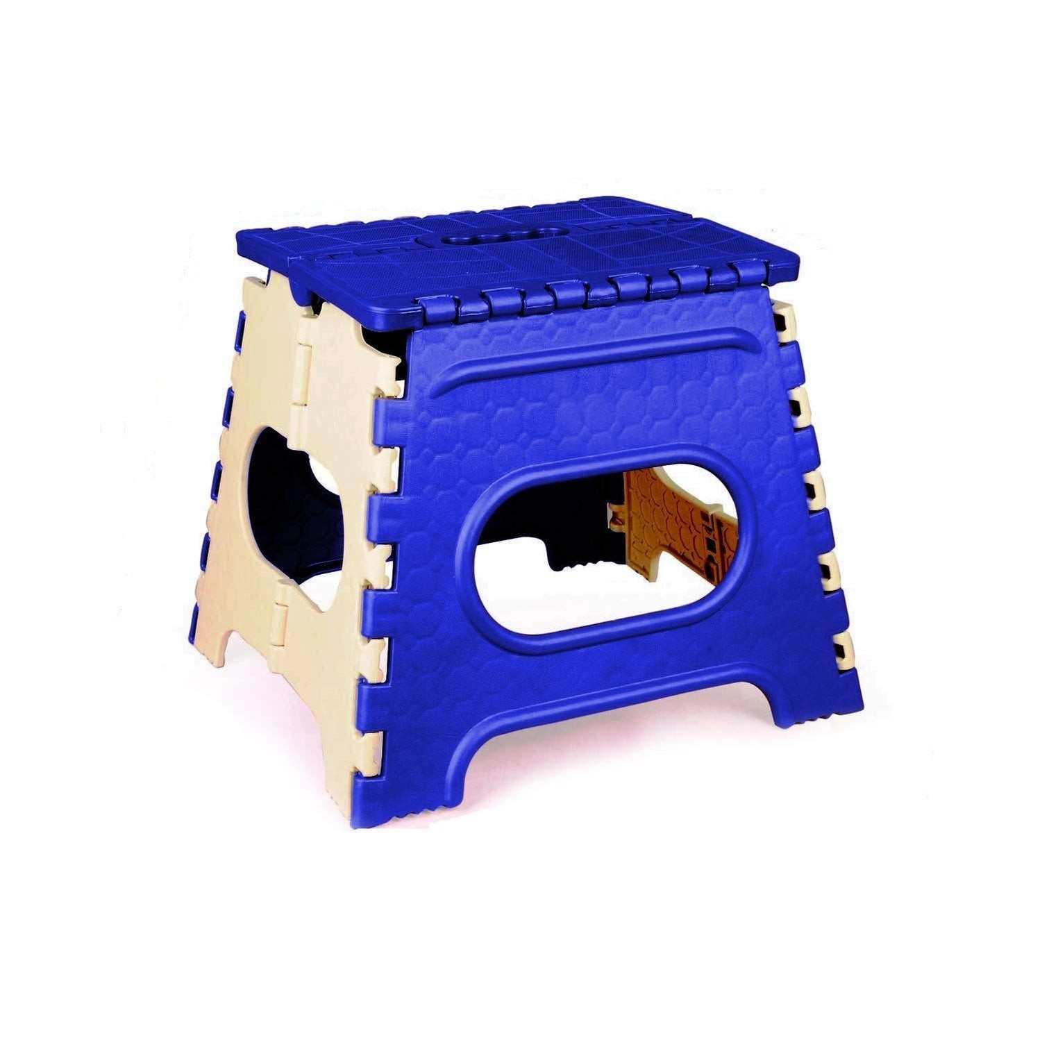 2009_12 Inch Plastic Folding Step Stool for Kids and Adults with Handle (Multicolor) by DeoDap