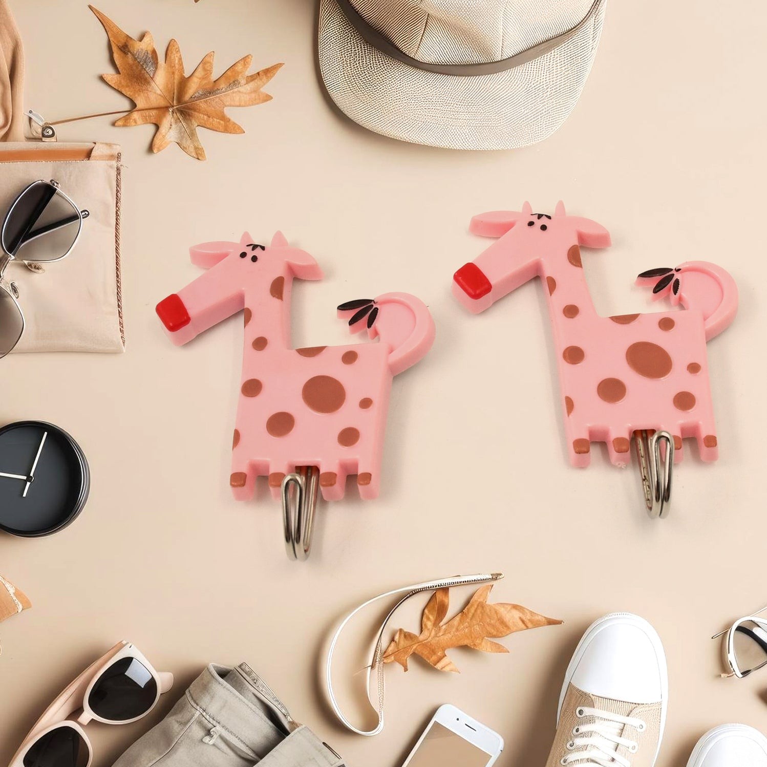 Multipurpose Self-Adhesive hooks (2 Pc Set / Mix Design