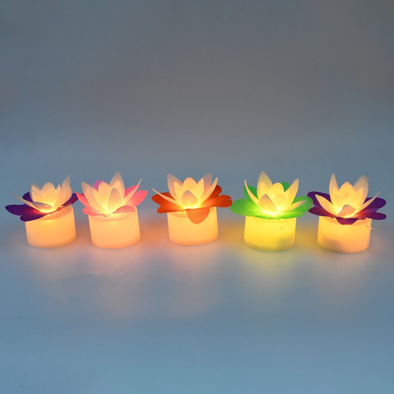 Decoration Candles/Led Diwali Decor Lotus Flower Candle (5 Pc) by DeoDap