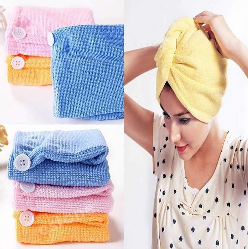 Quick Turban Hair-Drying Absorbent Microfiber Towel / Dry Shower Caps by DeoDap