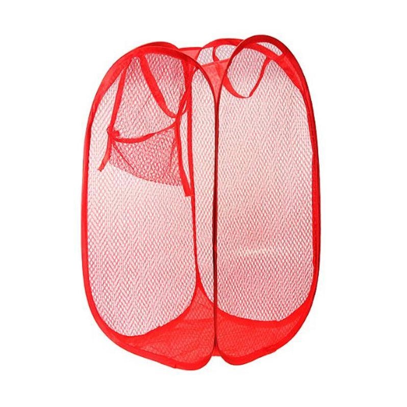 Laundry Hamper Mesh Fabric For Ventilation Foldable Storage Pop Up Clothes Basket by DeoDap
