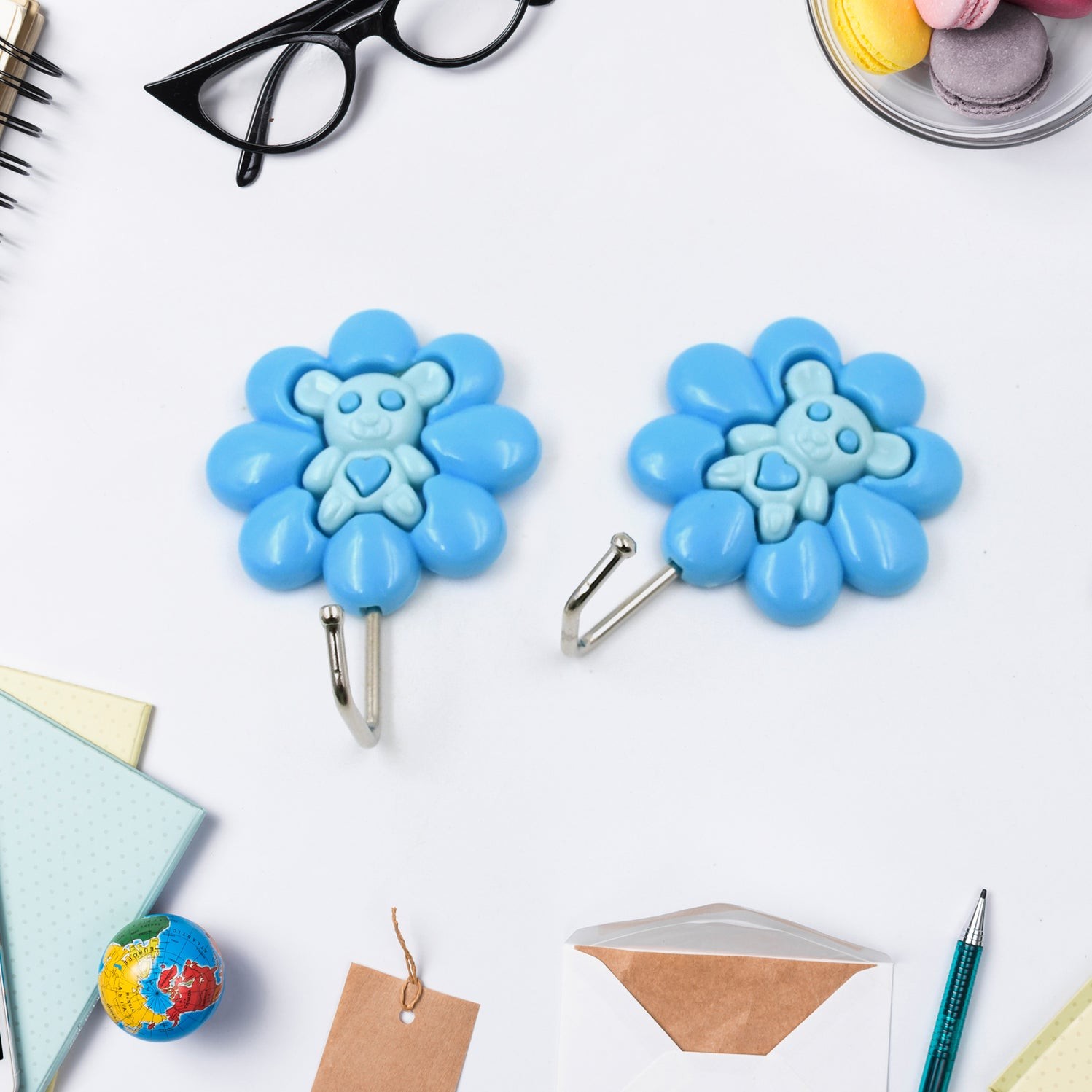 Multipurpose Self-Adhesive hooks (2 Pc Set / Mix Design) by DeoDap