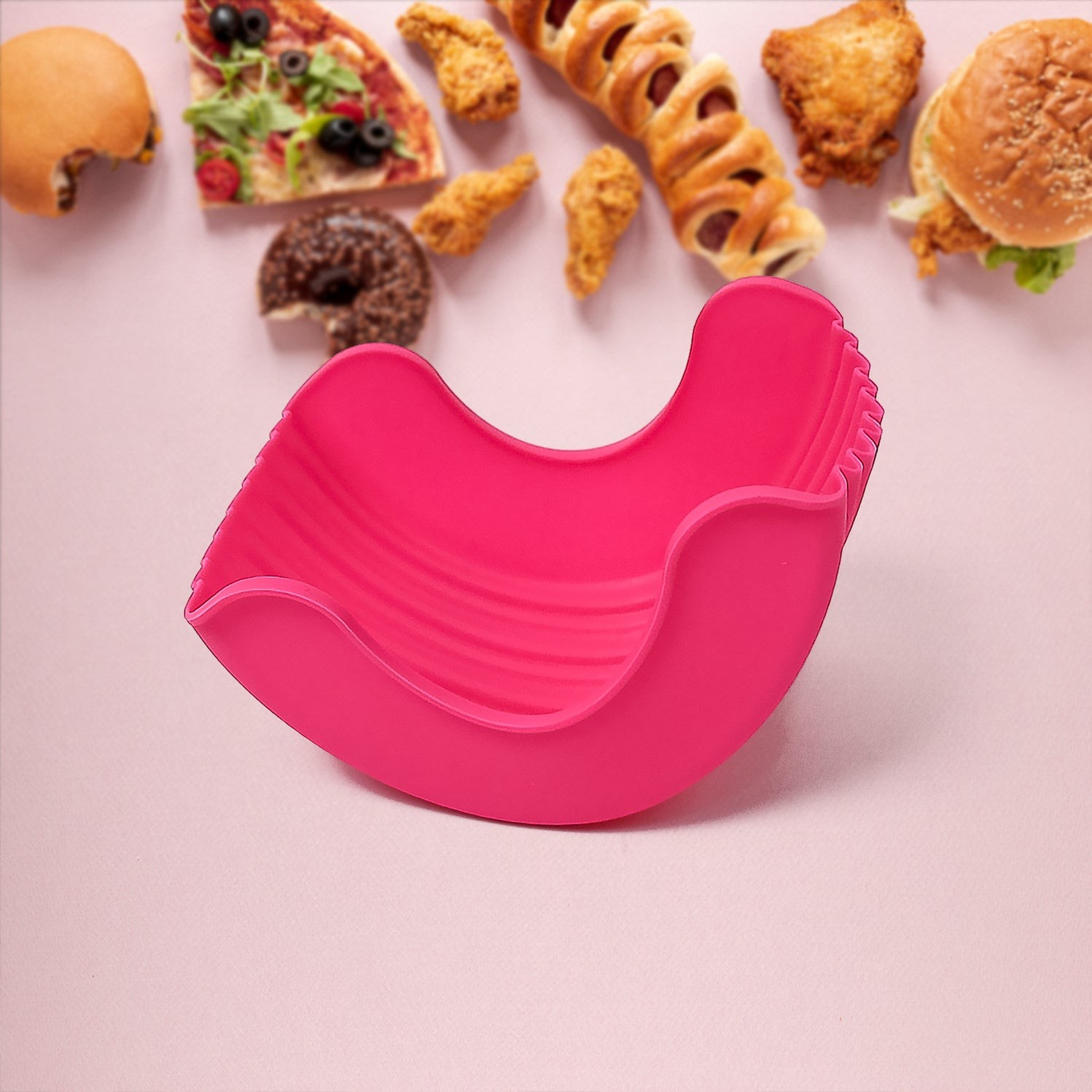Silicone Burger Holder Snack Holder Reusable Burger Holder by DeoDap (9)