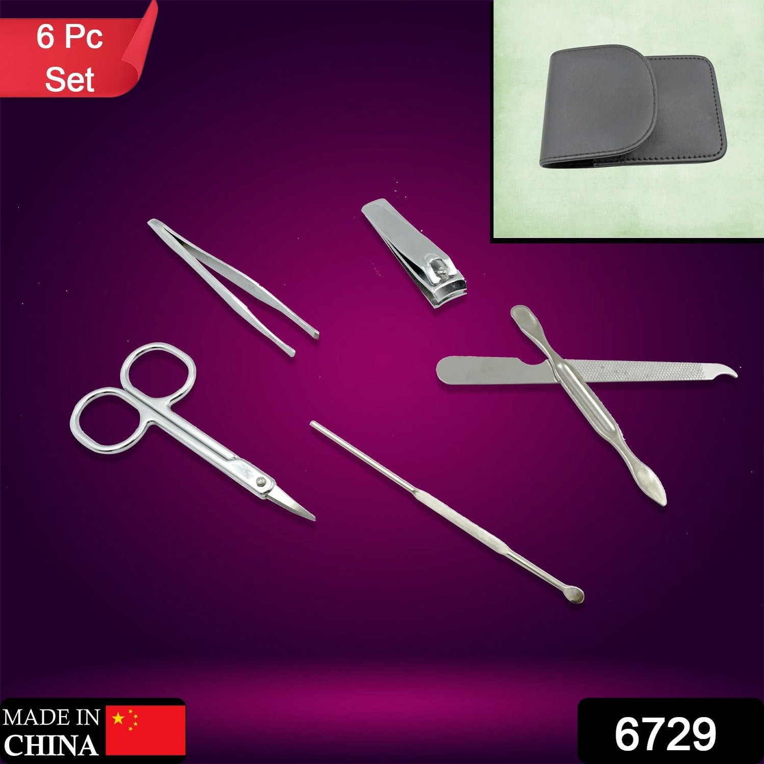 6-in-1 Professional Nail Care Kit: Clippers, Scissors & More (Travel or Home) by DeoDap