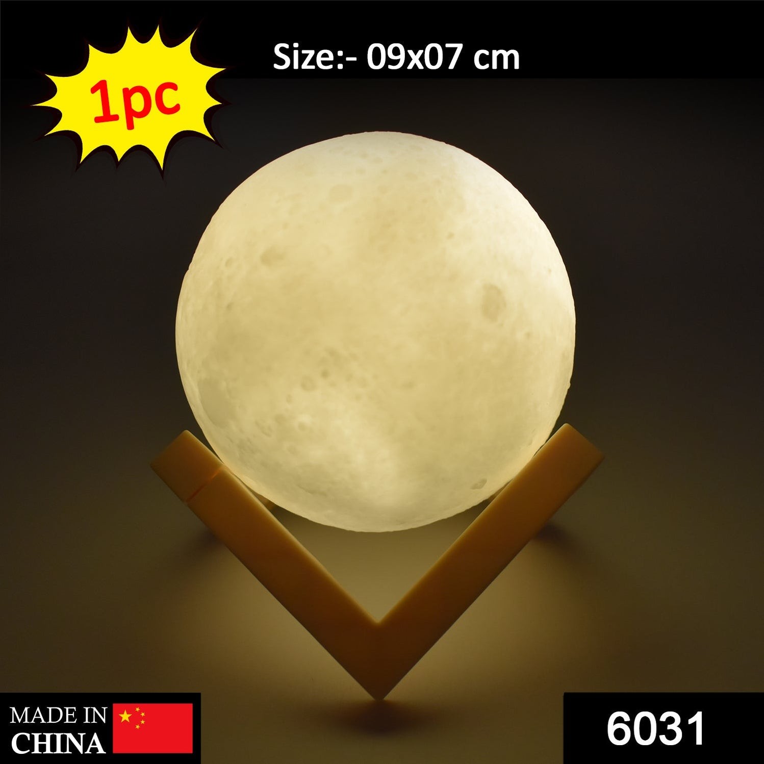 3D Power Moon Lamp with Touch Control Adjust Brightness by DeoDap
