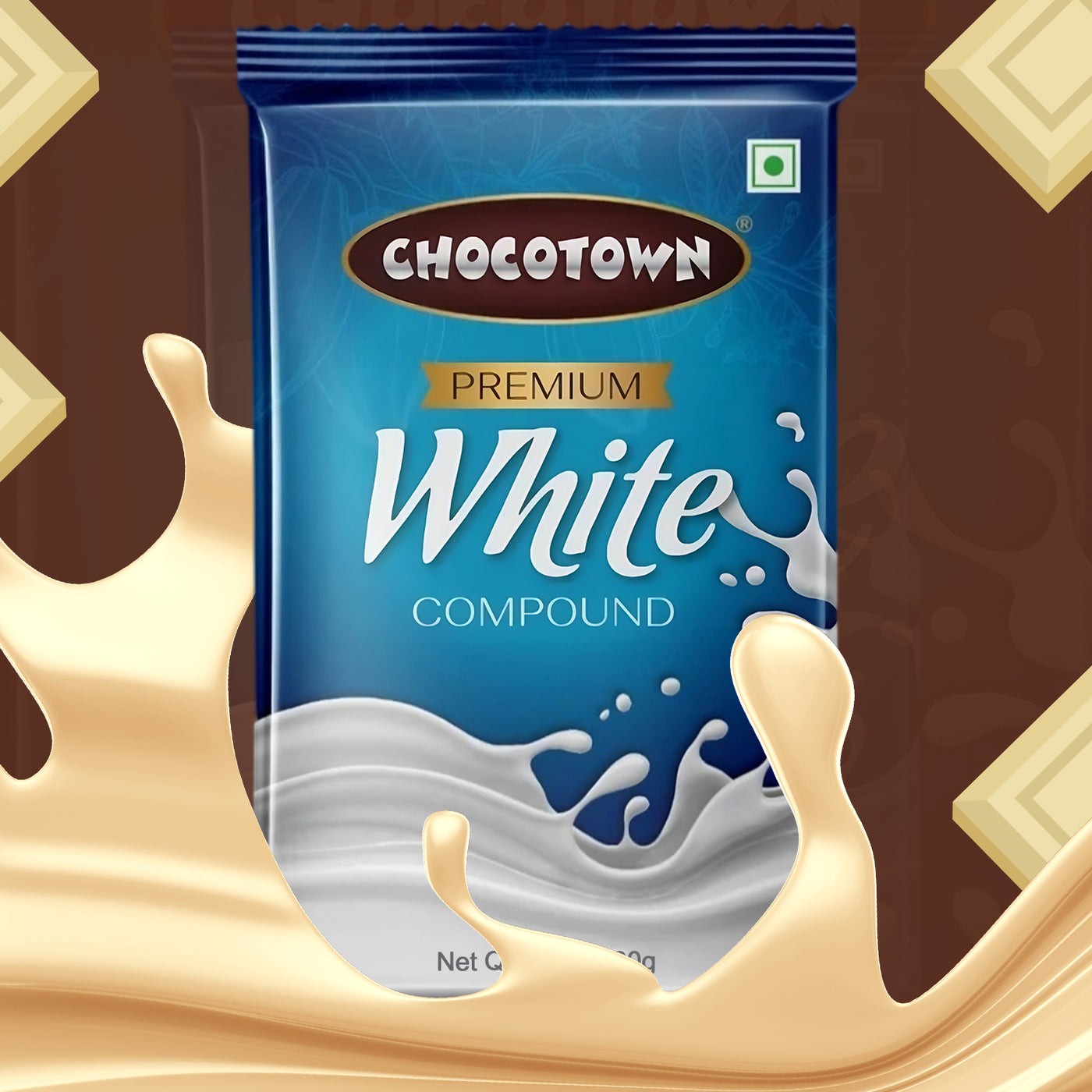 Chocotown Premium White Choco Compound Slab, 500gm by Chocotown